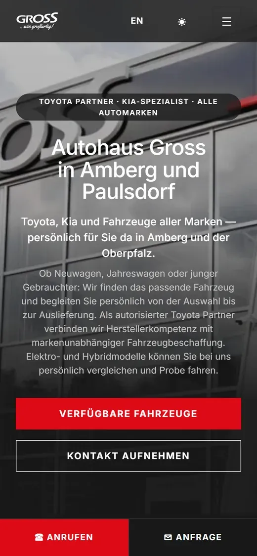 Autohaus Gross auf dem Smartphone